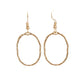 Abstract Oval Hammered Gold Earrings