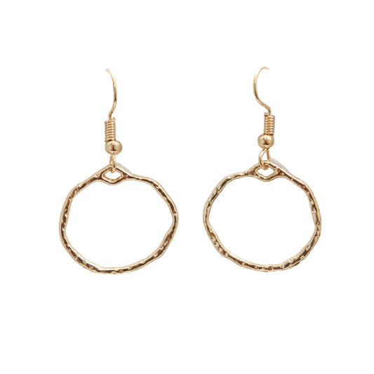 Small Gold Abstract Circle Earrings