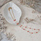 Delicate Gold Crystal Bead Necklace - Tangerine Orange