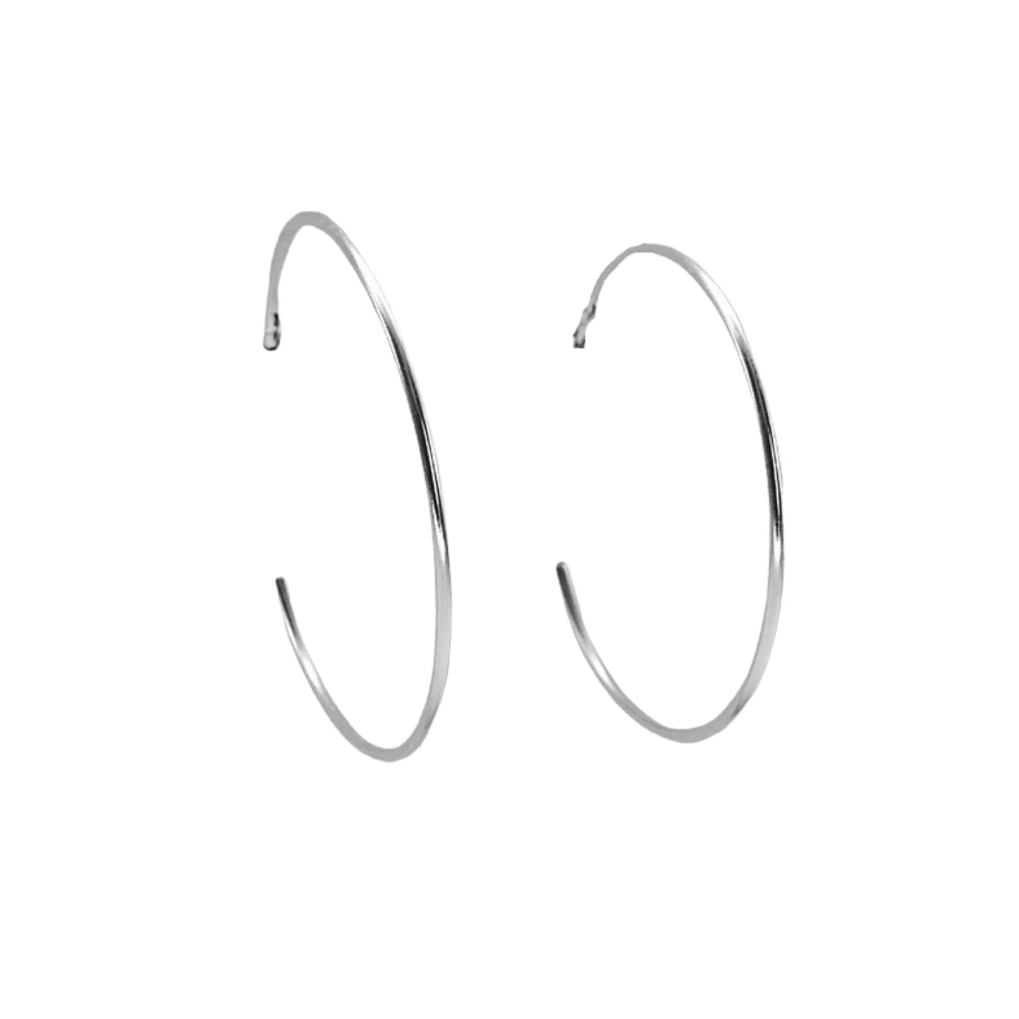 Sterling Silver Hoop Earrings - 35mm Diameter