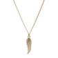 Gold Large Feather Necklace - Adjustable Length