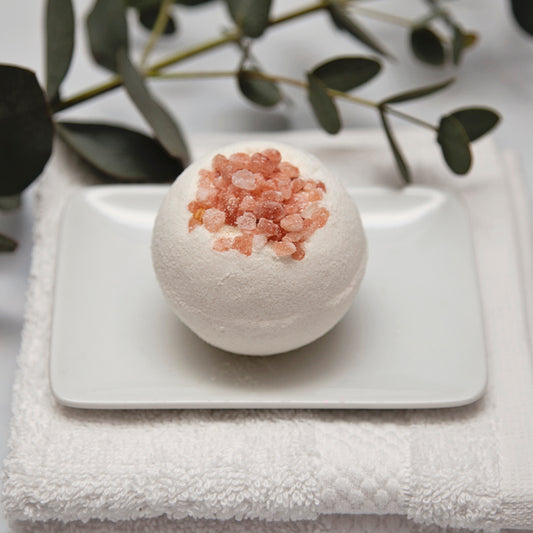 Lavender Bath Bomb Topped With Himalayan Salt