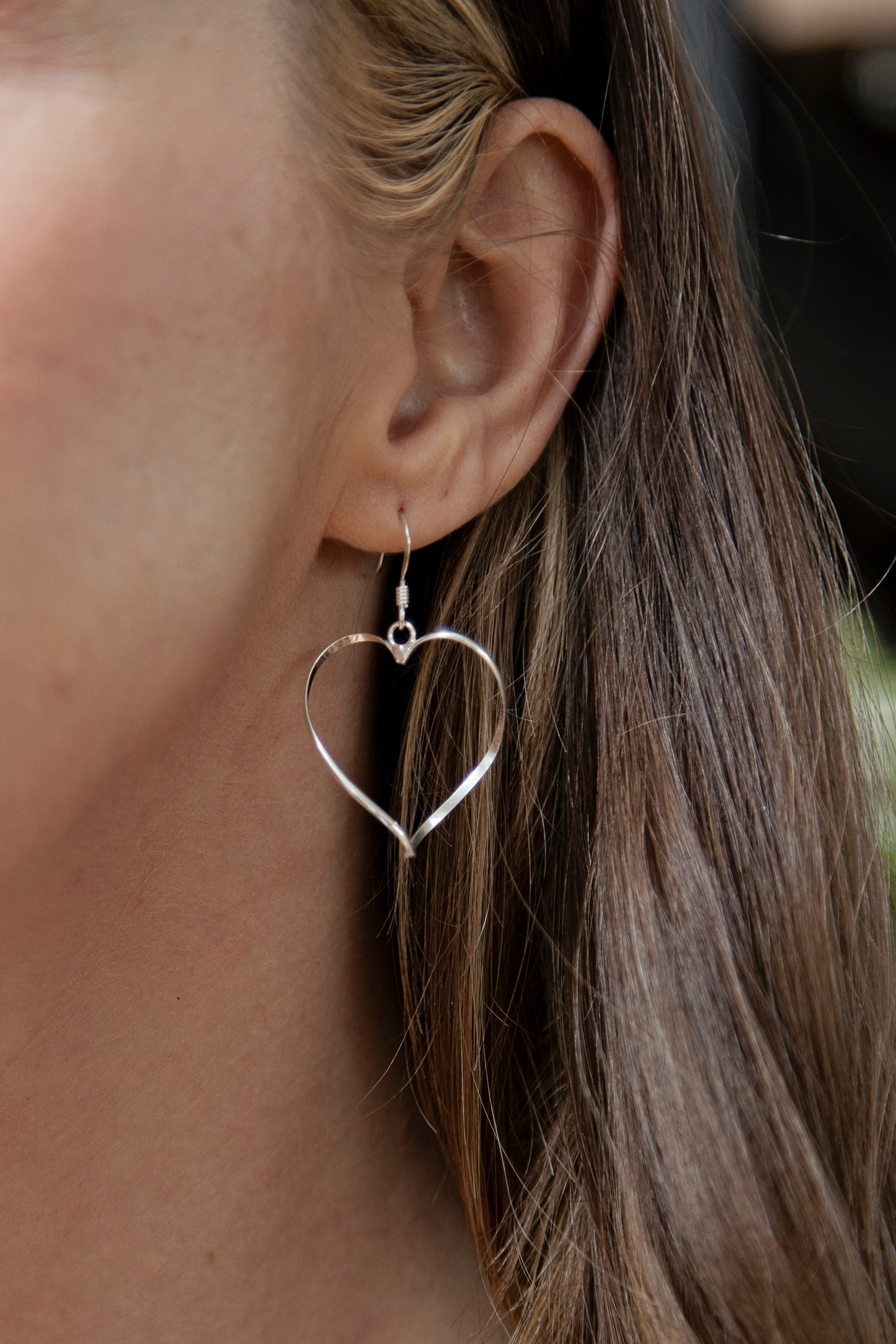 Sterling Silver Twisted Heart Earrings