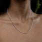 Delicate Crystal Bead Necklace - Shades of Cream