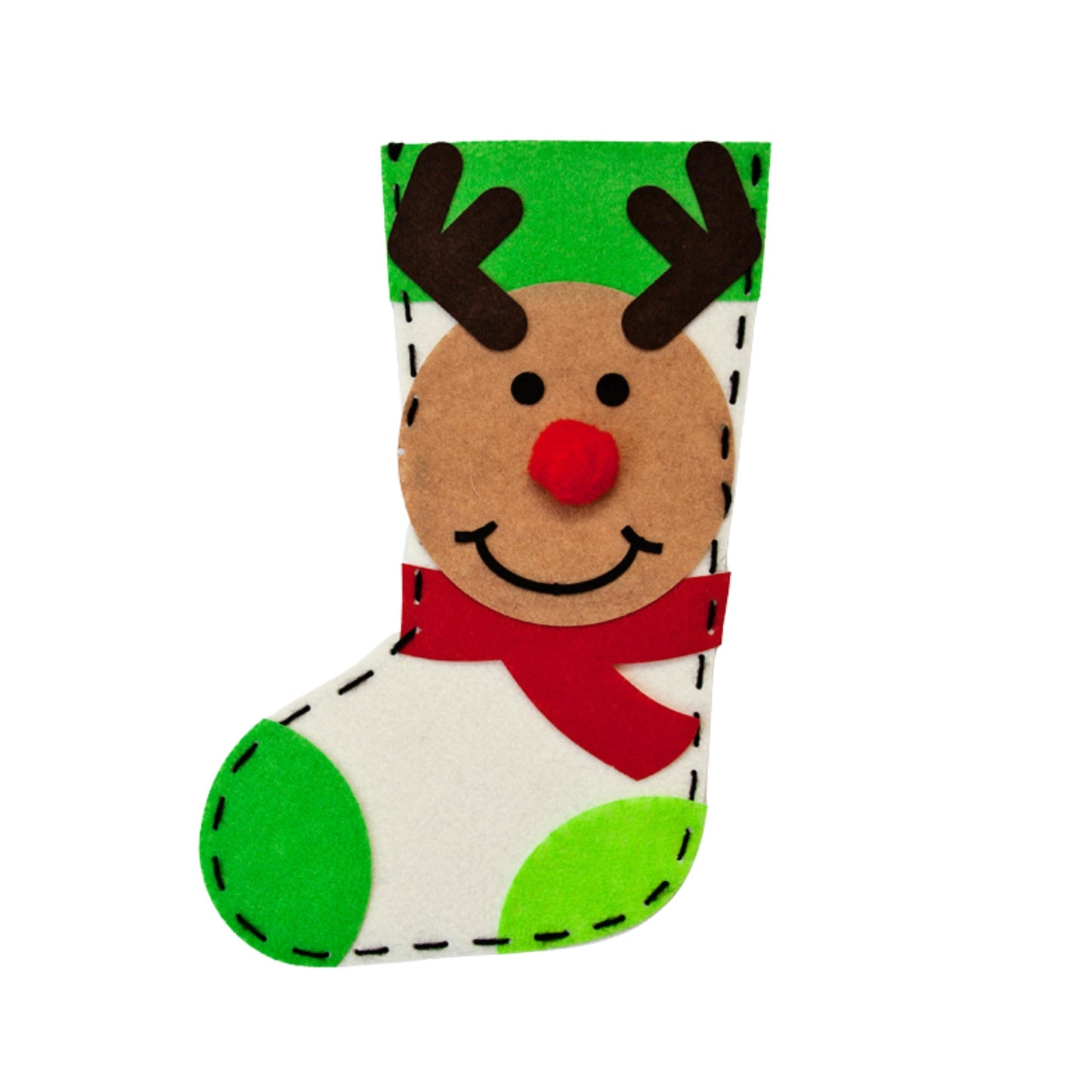 Make Your Own Felt Christmas Stocking - Reindeer
