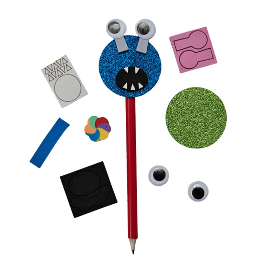 Make Your Own Pencil Topper - Blue Monster