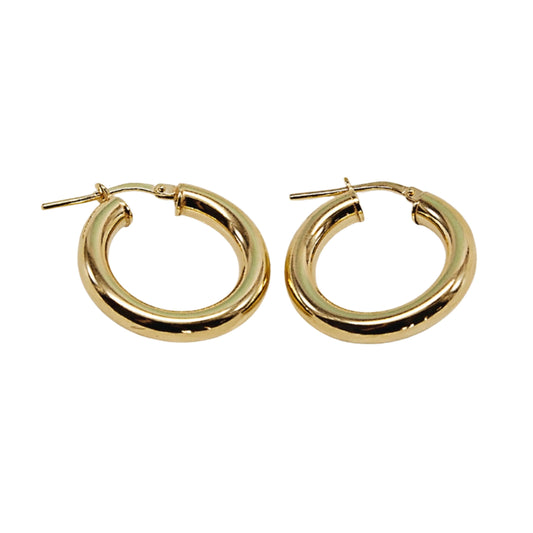 Gold-Plated Sterling Silver Tube Hoop Earrings - Medium