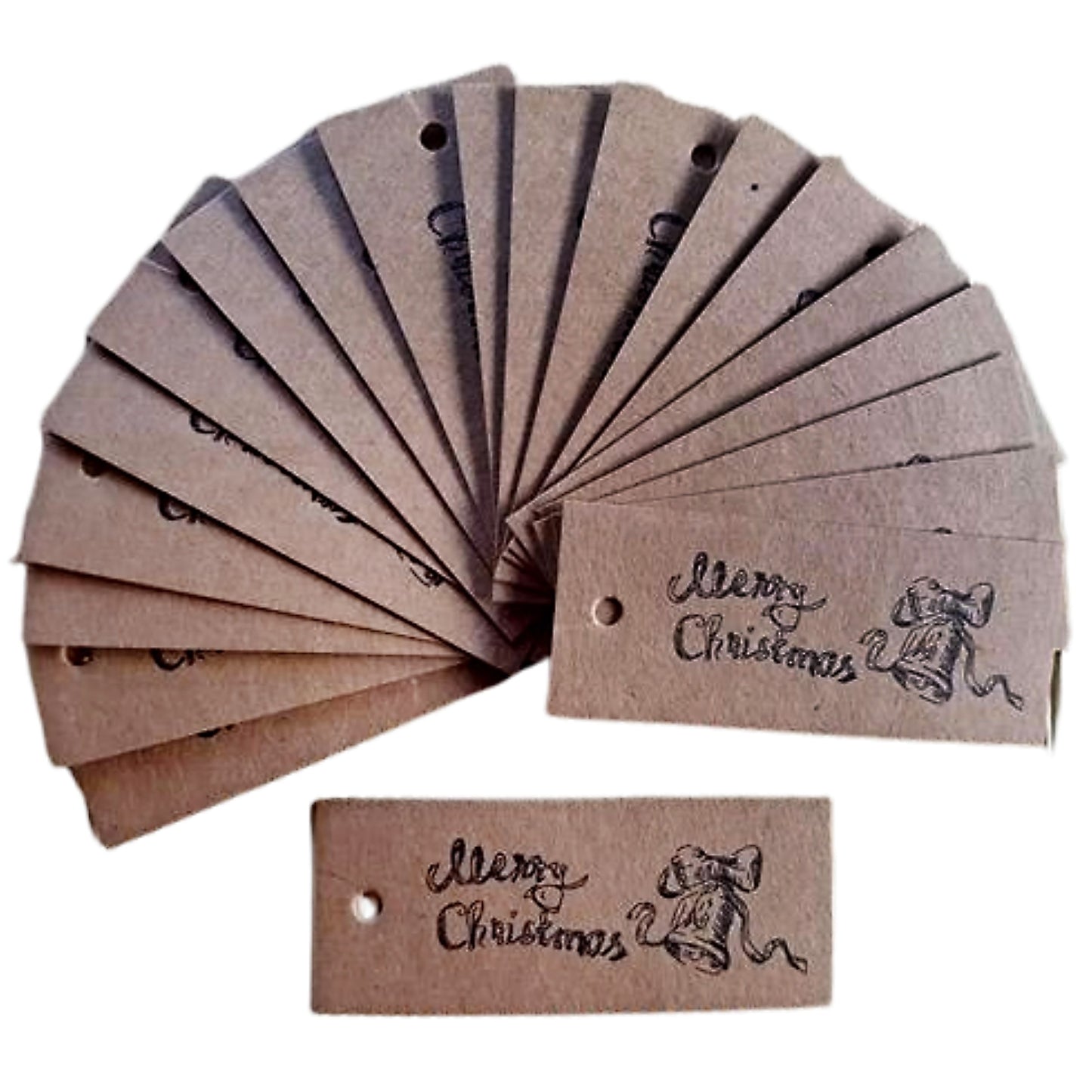 Merry Christmas Natural Gift Tags - Pack of 10