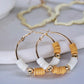 Mustard & Cream Gold Hoop earrings