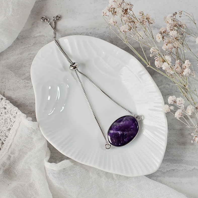 Amethyst Stone Adjustable Bracelet