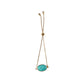 Turquoise Stone Adjustable Bracelet - Gold