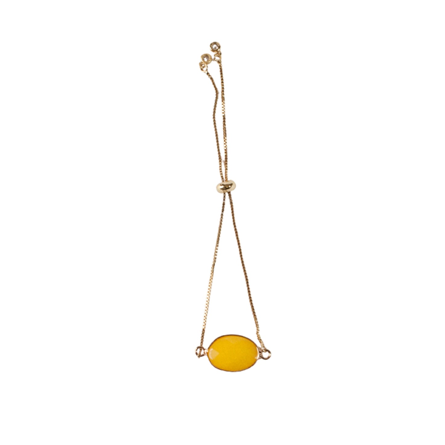 Yellow Jasper Stone Adjustable Length Bracelet