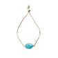 Turquoise Stone Adjustable Bracelet - Gold
