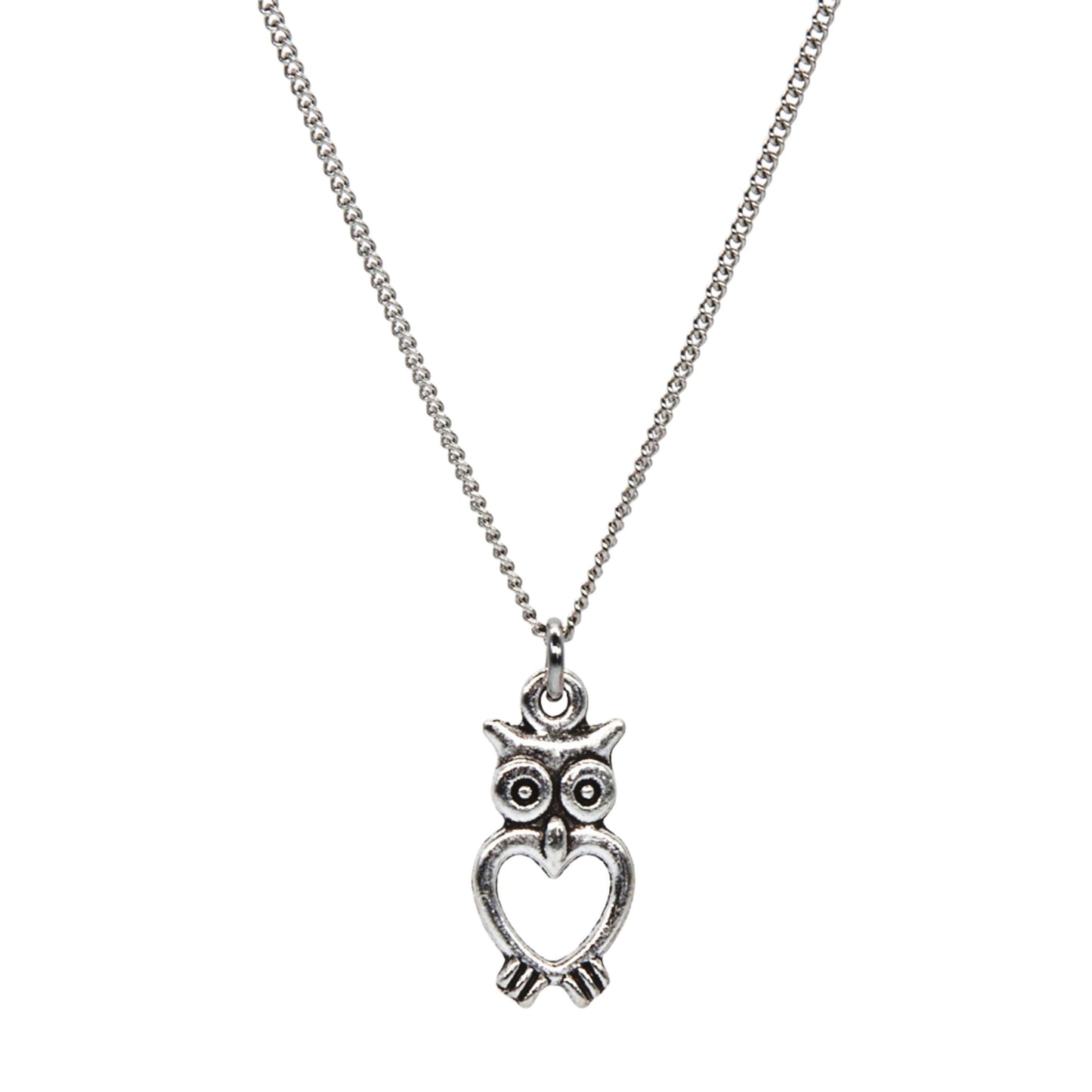 Silver Owl Necklace - Adjustable Length