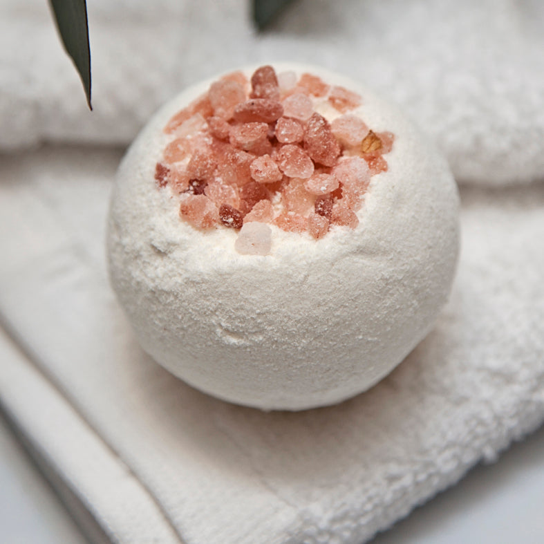 Lavender Bath Bomb Topped With Himalayan Salt