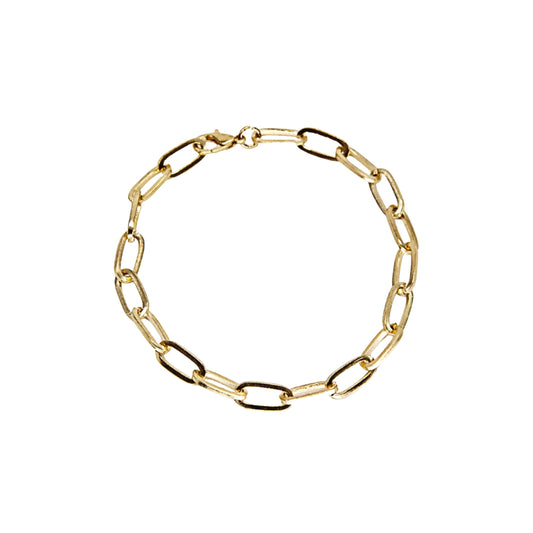 Paperclip Large Link Bracelet - Gold