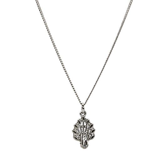 Peacock Necklace - Silver