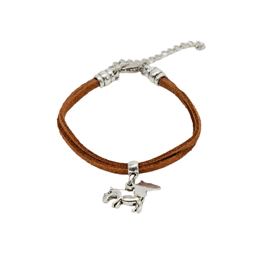 Rhino _ Africa Charm Suede Bracelet - Variety of Colours