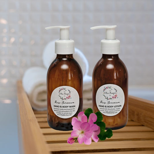 Rose Geranium Duo - Hand & Body Wash and Lotion Set