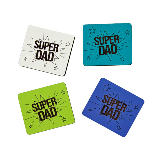 SUPER DAD Wooden Magnet