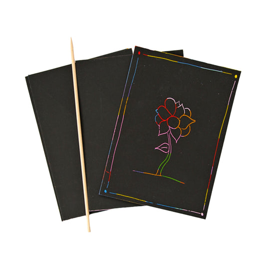 Scratch Art Cards A6 Size - 3 Sheets