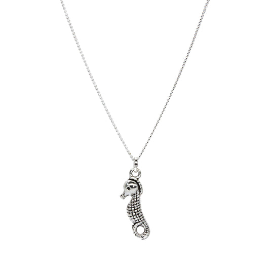 Silver Sea Horse Necklace - Adjustable Length