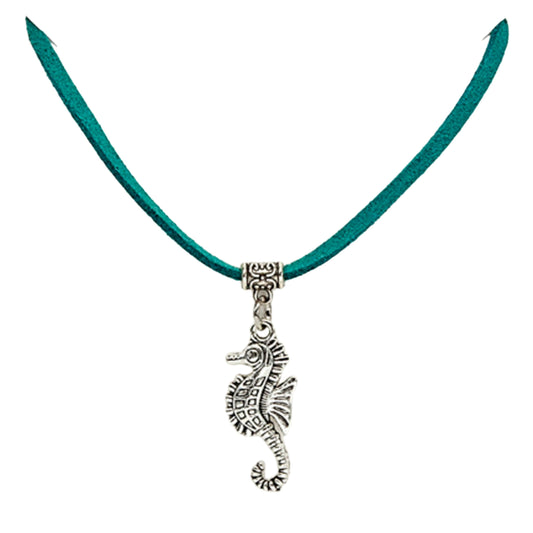 Seahorse Suede Choker Necklace - Variety of Colours