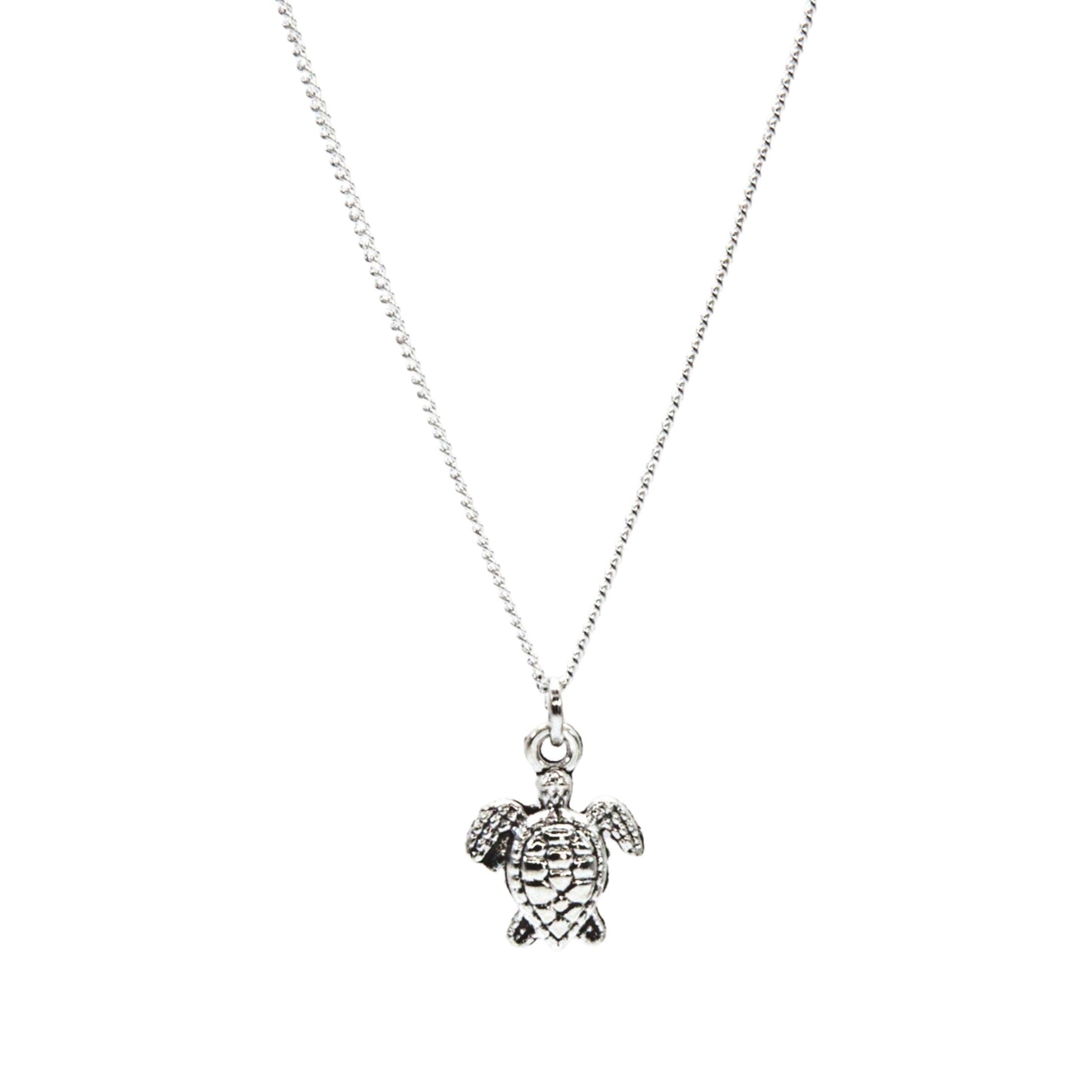 Silver Sea Turtle Necklace - Adjustable Length