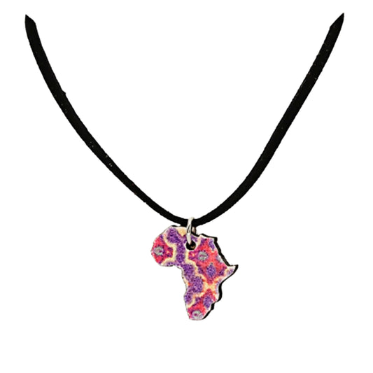 Shwe Shwe Print Africa Suede Choker Necklace - Variety of Colours
