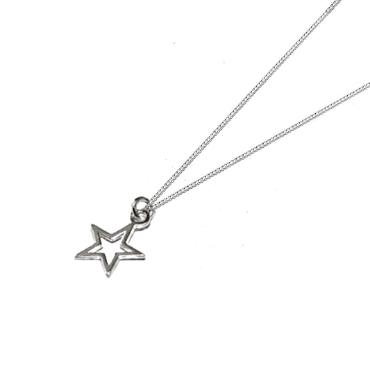 Star Outline Sterling Silver Necklace
