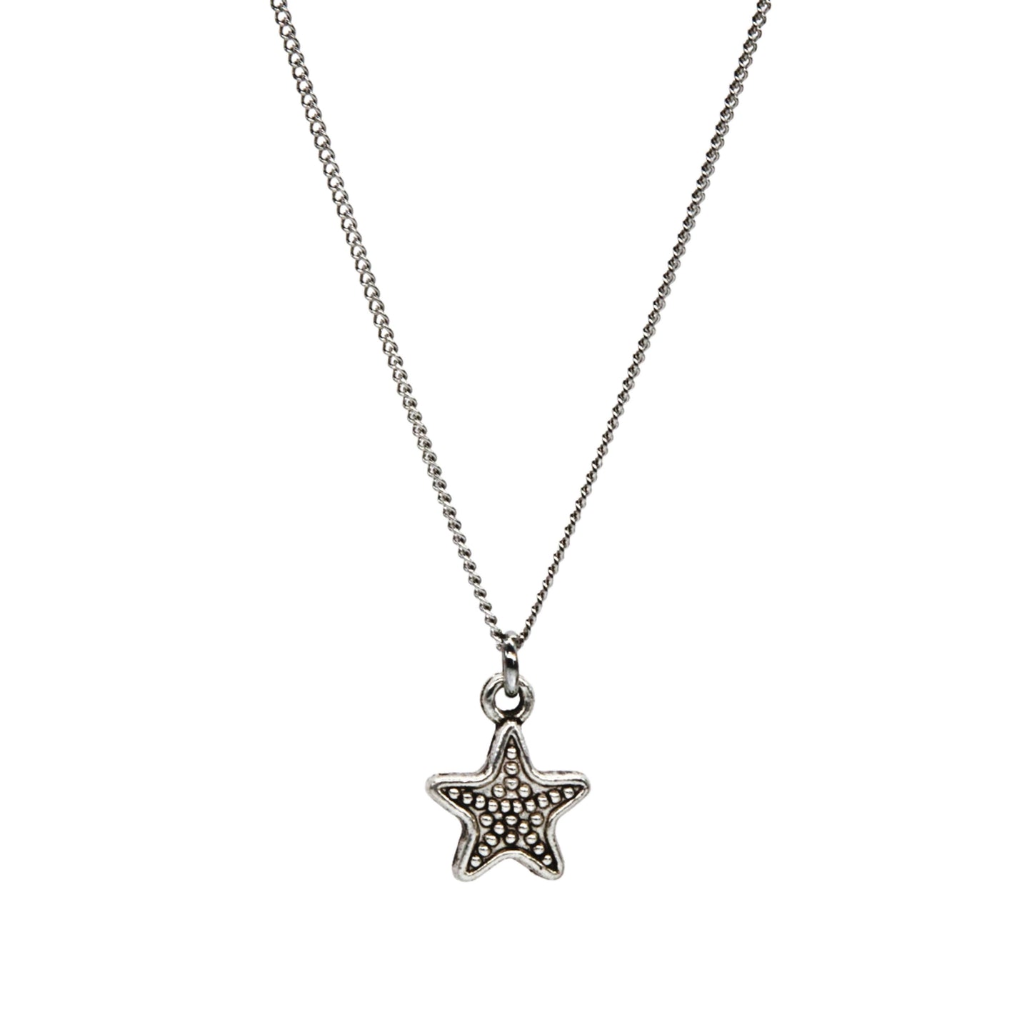 Silver Starfish Outline Necklace - Adjustable Length