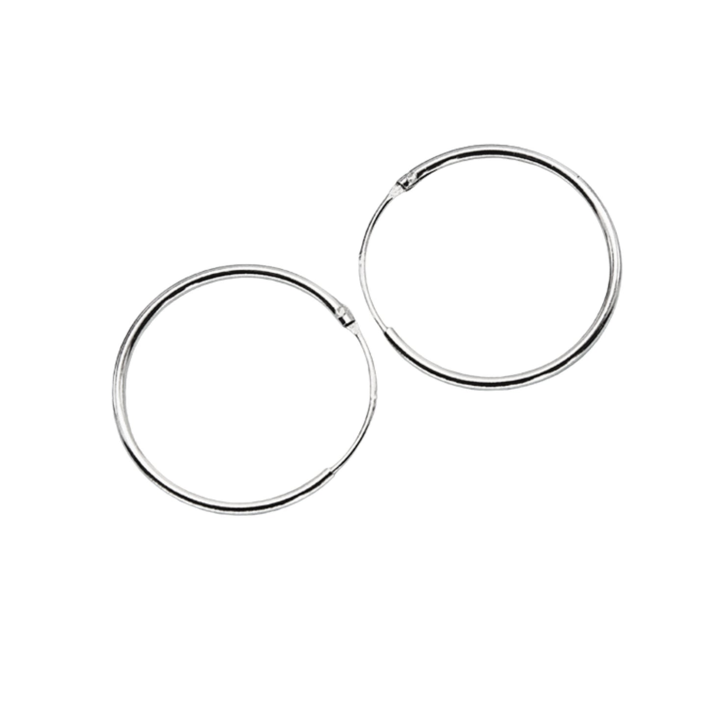 Sterling Silver Hoop Earrings - 35mm Diameter