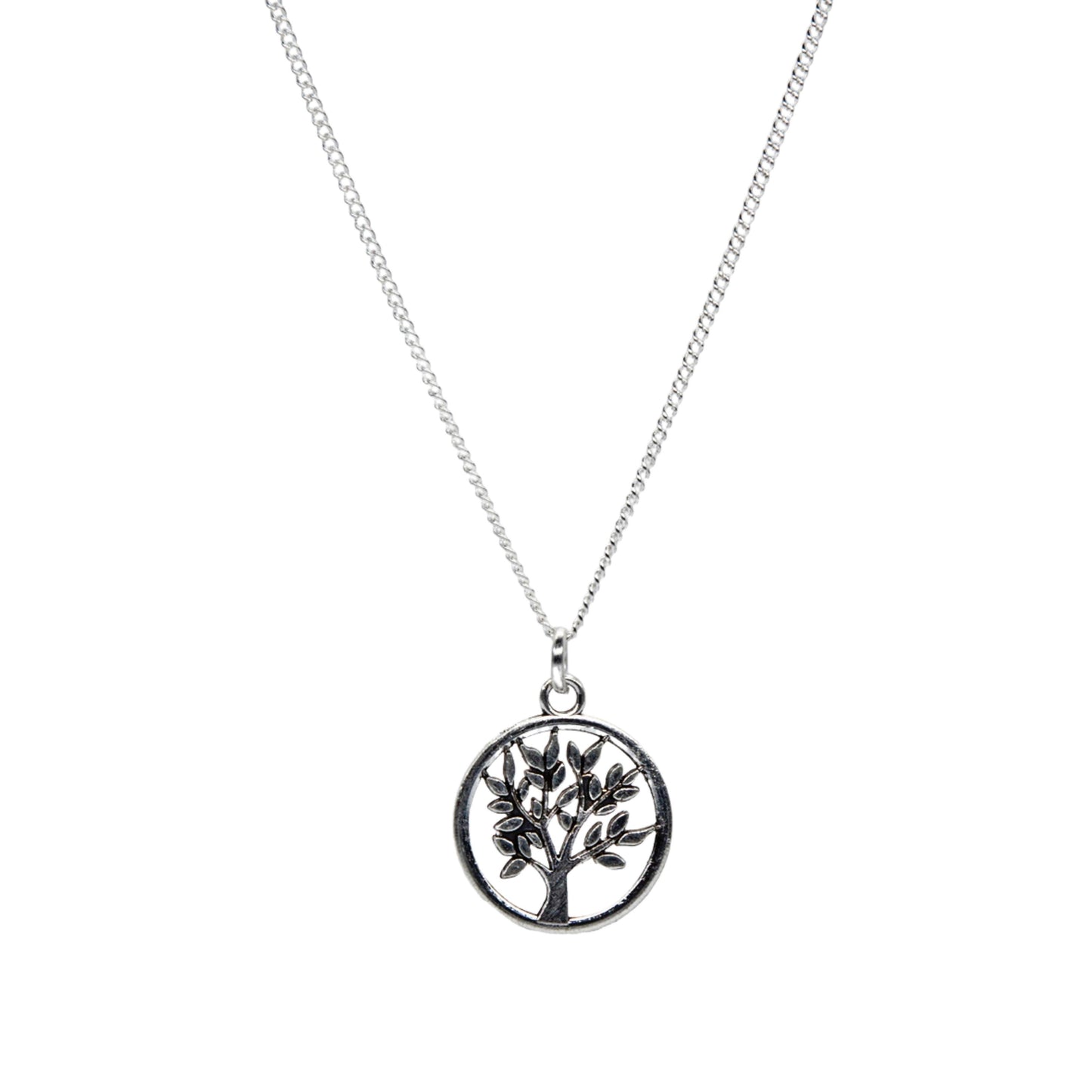 Silver Tree of life Encircle Necklace - Adjustable Length