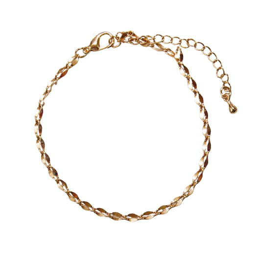 Twisty Chain Anklet - Gold