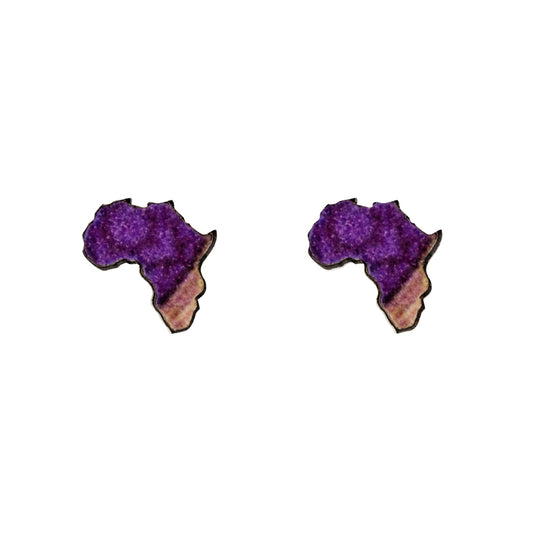 Africa Stud Earrings - Indigo Pattern