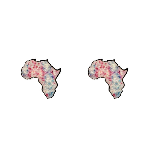 Africa Stud Earrings - Pink & Blue Pattern