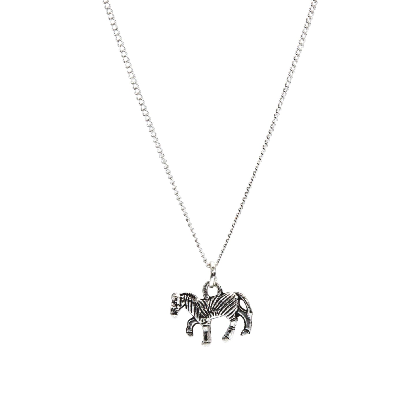 Silver Zebra Necklace - Adjustable Length