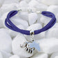Suede bracelet Africa Elephant Pendant Charm Silver blue
