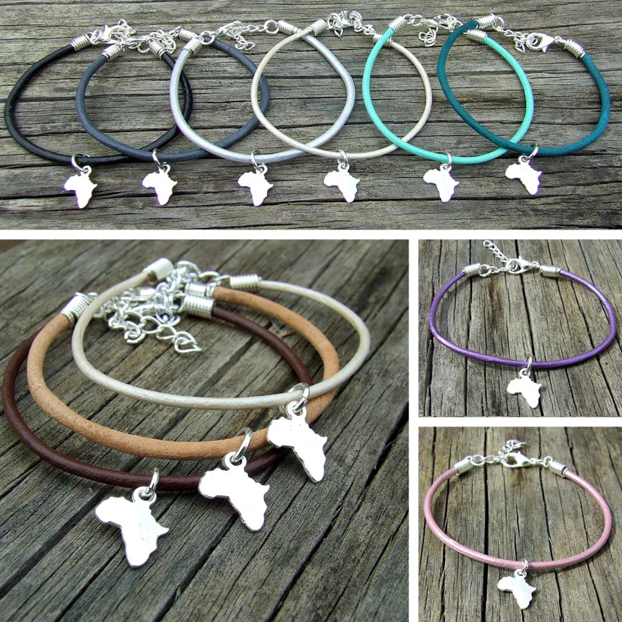 Africa Leather Bracelet - Various Colours