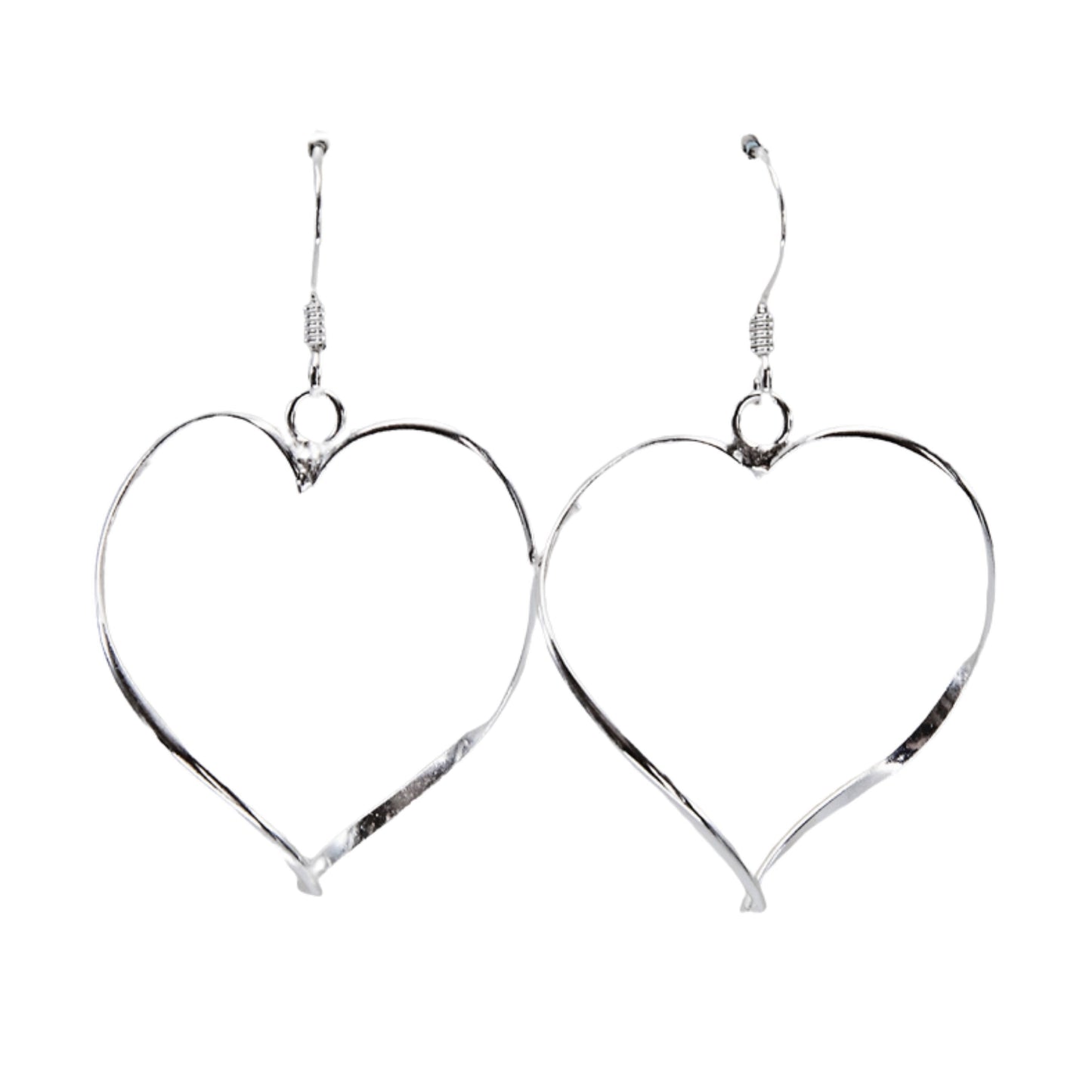 Sterling Silver Twisted Heart Earrings