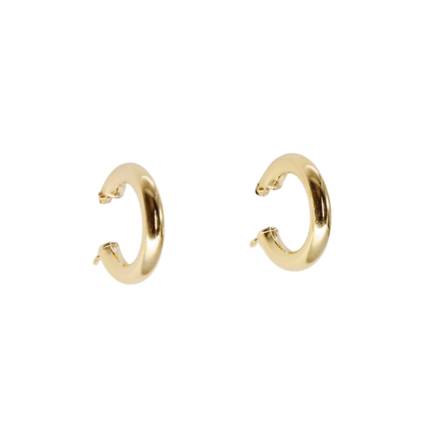 Gold-Plated Sterling Silver Tube Hoop Earrings - Small