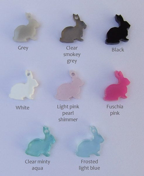 Perspex Bunny Necklace - 8 different colours