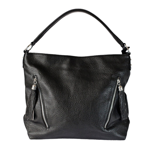 Large Black Vegan Leather Handbag