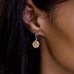 Small Gold Battered Circle Earrings